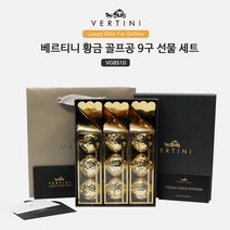 베르티니 황금골프공 골든볼 9구 골프 선물세트 VGBS10 홀인원선물 골프용품선물세트 골프공2피스 교수님 거래처 임원 선물