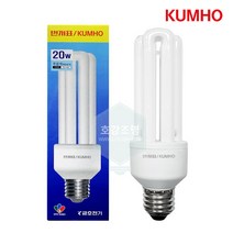 번개표 삼파장램프 EL20W E26 / HYG/3U20W-A, 주광색(흰색빛), 번개표삼파장전구EL20W