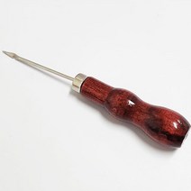 마루마켓_ 원목 피혁용 바늘 송곳 가죽 구두밑창 수선 도구 구멍 뚫기 라탄 공예 손잡이 꿰메기 용품, 기본