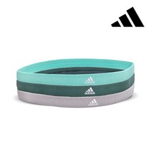 아디다스 헤어밴드 3팩 (그레이 그린 민트) (블랙 화이트 그레이) (블랙 화이트 솔라레드), 그레이/그린/민트, 3개