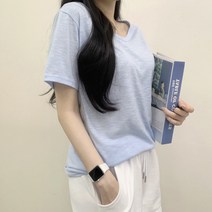 여성 베이직 슬라브 티셔츠 슬라브반팔티 여름 기본템