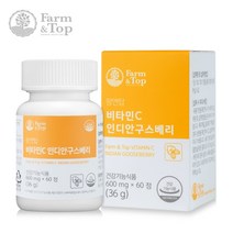 팜엔탑 비타민c 인디안구스베리 600mg x 60정 하루한알 권장섭취량 유기농원료, 5박스