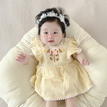 [당일발송] 아기 신생아 베이비 여름 반팔 바디슈트 원피스 돌 백일 애기 외출복