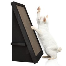 Way Basics Eco Friendly Cat Scratcher 경사형 고양이 유기농 개박하 포함 스크래치 패드도구가 필요 없는 조립식 및 지속 가능한 무독성 zBoard 판지, Black Wood Grain