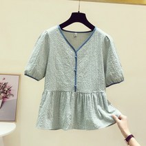 데일리 간절기 블라우스 체크 캐주얼 여름체크셔츠 써머 체크블라우스 체크무늬 블라우스 아름다워 시원한