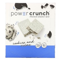 이지몰 BNRG POWER CRUNCH 프로틴 에너지 바 초콜릿 코코넛 12개 개당 40g(1.4oz) No.53724, 쿠키와 크림