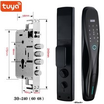 얼굴 지문 인식 도어락 high quality rfid hotel room tuya smart deadbolt knob security lock system 알루미늄 wifi, 30-240mm 블랙, 다른