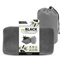 에이그라운드 더 블랙 메모리폼 휴대용 캠핑 여행 차박 항균 베개 ABCMP 단품, 1개