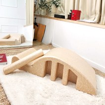 [국내생산일체형] 홈 필라테스 요가 허리 스트레칭 기구 가정용 리포머 바렐 박스, 1.베이지 (폼롤러 포함)