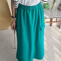 소확행 캐주얼 데일리 밴딩 건빵 포켓 면 롱 스커트 B33171K