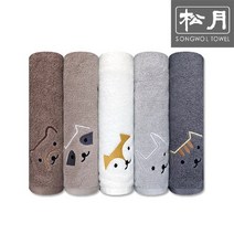 송월타월 빼꼼 150g 호텔수건 1장, 토끼(라이트그레이)