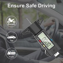 ATsafepro-디지털 타이어 트레드 깊이 게이지 27 MM 인치 측정기 Lcd 디스플레이 오토바이 및 자전거용, 한개옵션0