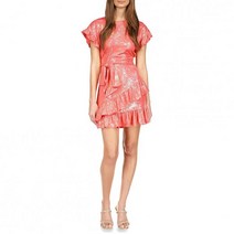 MICHAEL Michael Kors Foil Matte Jersey Ruffle Wrap DrESS - Sangria 하객 피로연 빅사이즈 졸업식 원피스