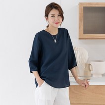 우일 여성 인견 무지 7부 블라우스 티셔츠 6종택1