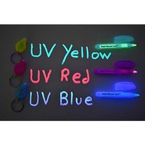 DirectGlow Set of 3 Invisible UV Blacklight Ink Marker Blue Red Yellow with UV Lights, 1