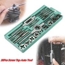 20pcs 메트릭 핸드 탭 다이 세트 M3-m12 나사 스레드 플러그 스트레이트 테이퍼 리머 도구 금속