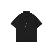 ~트렌디한 심플 골프넥 루즈핏 커플 순면티셔츠