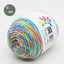 핸드다잉얀 레인보우 컬러 핸드 우븐 코튼 원사 부드러운 크로셰 뜨개질 손 DIY 따뜻한 스웨터 소파 쿠, 한개옵션1, 12 2PCS     12