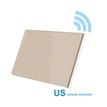 스마트 조명 자동 무선 전기 동작 감지 센서 스위치RF433 스틱 스위치 제어 벽 터치 패널 스티커 무선 원, 06 Gold US_01 1pcs_03 3-Gang