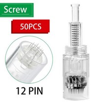 오토 MTS 니들 카트리지 100/50/20/10pcs 스크류 Pen 마이크로 닥터펜 Microneedling 9 핀/12 핀/36 핀/3D/5D Nano MYM 111906, 50개 나사 12핀