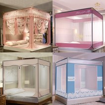 로얄다이아 사각모기장 와이드모기장 프레임모기장 침대모기장 대형모기장 3문모기장 고급모기장, 베어 프레임모기장 [핑크]