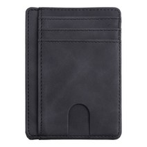 슬림 RFID 차단 가죽 지갑 신용 신분증 카드 홀더 지폐를위한 돈
