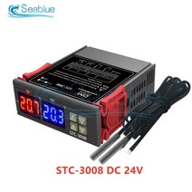심부 요리용 탐침 온도계 STC1000 STC3000 STC3008 LED 디지털 온도 조절기 인큐베이터, STC-3008 DC 24V