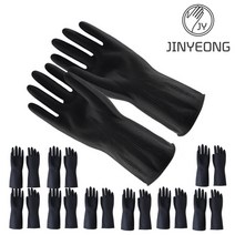 JY 손 편한 공업용 라텍스 고무장갑 검정 10켤레, 검정손 10P, L
