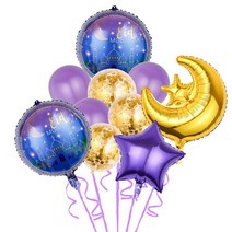 브라이덜샤워풍선 칠순 생일축하 기념일 졸업 헬륨가스 꽃풍선 이드 무바라크 장식 라텍스 알루미늄 풍선, 02 purple set_01 1 set