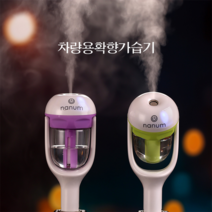 차량용 가습기 차량용 초음파 방향제겸용 차량용 디퓨저 용기, 퍼플