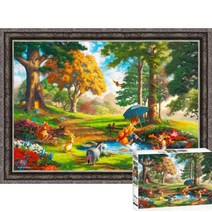 퍼즐피플 디즈니 킨케이드 명작 직소퍼즐 모음, 퍼즐유액 포함, 곰돌이푸 1000P 액자포함(엔틱실버), 1000p