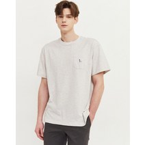 [헤지스 남성] [[21SS]] WHTS1B130IV [populet]아이보리 포켓배색 면 반팔티셔츠