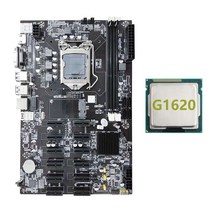 Lopbinte B75 12 PCIE ETH 마이닝 마더보드 + G1620 CPU LGA1155 MSATA USB3.0, B75 12 PCIe 마이닝 마더보드