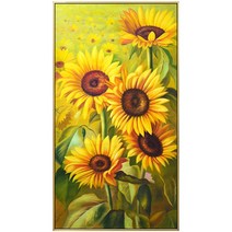 5D 해바라기 화원 꽃밭 세트 대형사이즈 보석십자수, [55 * 90CM], 1개