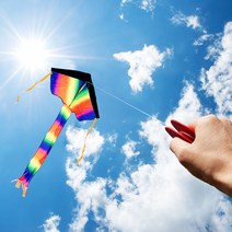 야외 캠핑 놀이 대형연 얼레포함 떴어연 3종, 무지개_8809614239996