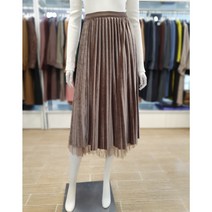 S쏠레지아 여성 벨벳 플리츠 스커트 SOMBESK090