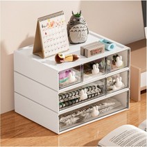 수납 서류정리 편리 토끼화장품수납함 책상 선물 서랍 미니서랍, 2단