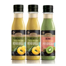 (냉장)CJ제일제당 파인애플 샐러드소스250gx2개+키위 샐러드소스250gx1개, 1세트