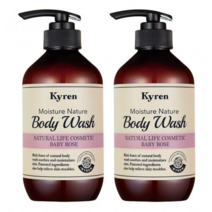 키렌 모이스처 네이처 바디워시 1+1, 베이비로즈향, 2개, 500ml