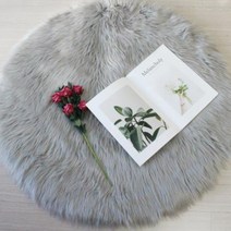 캔디모드 인조양모 원형 장모 미니 러그 북유럽 촬영 소품 거실 카페트