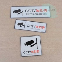 올몰 CCTV녹화중 시스템사인 안내판 아크릴안내판 CCTV설치안내문 CCTV작동중, 255x85mm