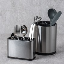 인블룸 고급스텐430 물빠짐 수저통 회전 조리도구통 2set, 수저통 회전조리도구통
