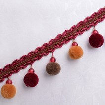 수술커튼 실커튼 커튼 양매구슬 레이스 매달린 비즈 태슬 패브릭 장식 액세서리 부자재 퍼볼