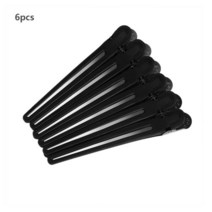 장미6PCS Black Claw Section Clamps Hair Clips Alloy Plastic Pro Hairdressing Hairpins Cutting Salon, 01 6pcs