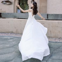 싼야투어 포토웨어 초선해변 비치 스커트 화이트 빅트랩 롱스커트 나시 원피스