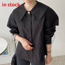 풍기인견블라우스 아사면 썰스데이아일랜드 시어서커 자켓형 아사 아일렛 허리밴딩 sweet peter pan collar back pleated shirt women 봄 가을
