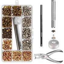 수동 피할기 가죽 수동식 박피기 가죽공예 필링기 공방 480360240pcs 가죽 리벳 이중 캡 리벳 관형 금속 스터드 펀치 플라이어 고정 세트 diy 가죽 공예 리벳 rep, 480개