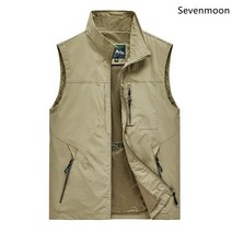 Sevenmoon 등산조끼 다용도 아웃도어 멀티 포켓 베스트 카메라 남성용 M-5XL