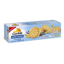 제르블레 무설탕 바닐라 샌드위치 쿠키 185g 4팩 Gerble - Fourres saveur Vanille sans sucre(프랑스 간식)