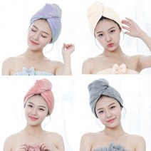 헤어타월 극세사타올 드라이수건 수영장 머리수건 긴머리용 세안밴드, 그레이